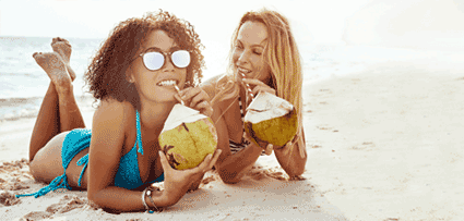 Two women on the beach